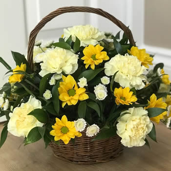 Yellow Basket Arrangement